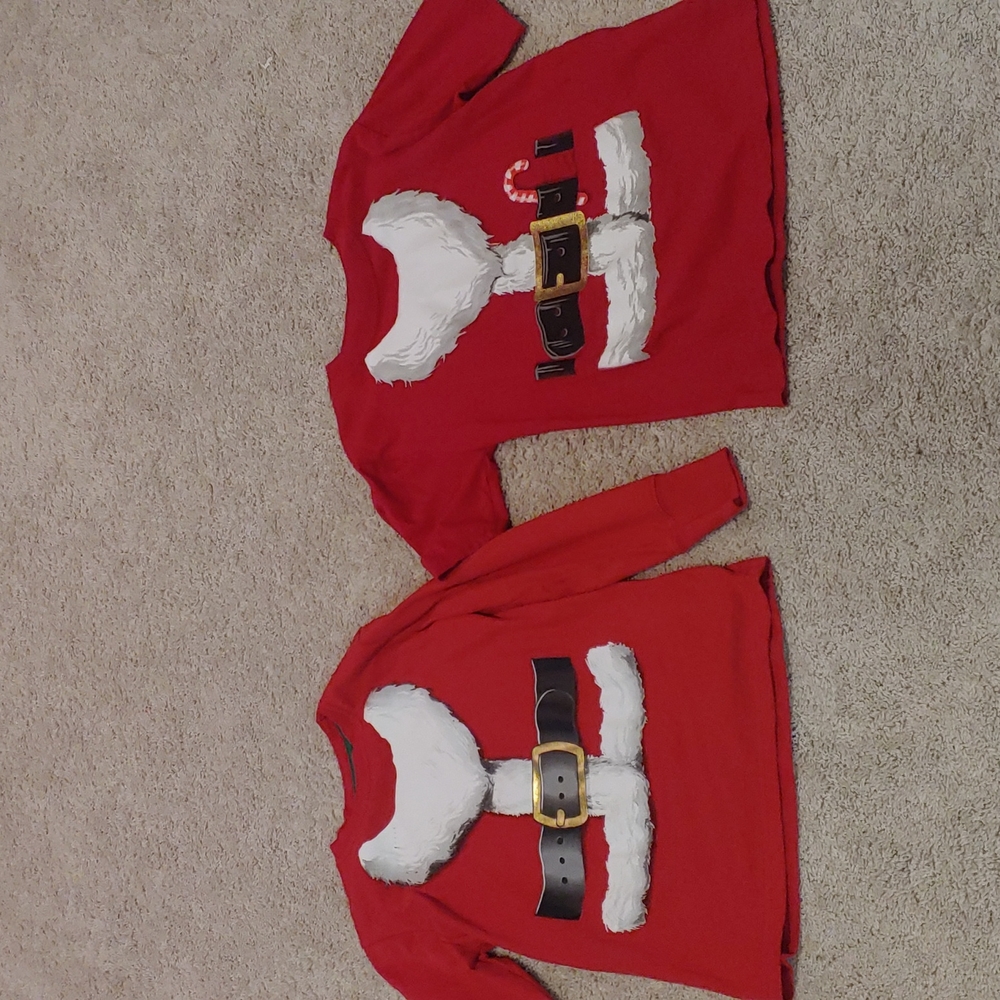 2x Santa Suit Costume Christmas Shirt bundle
